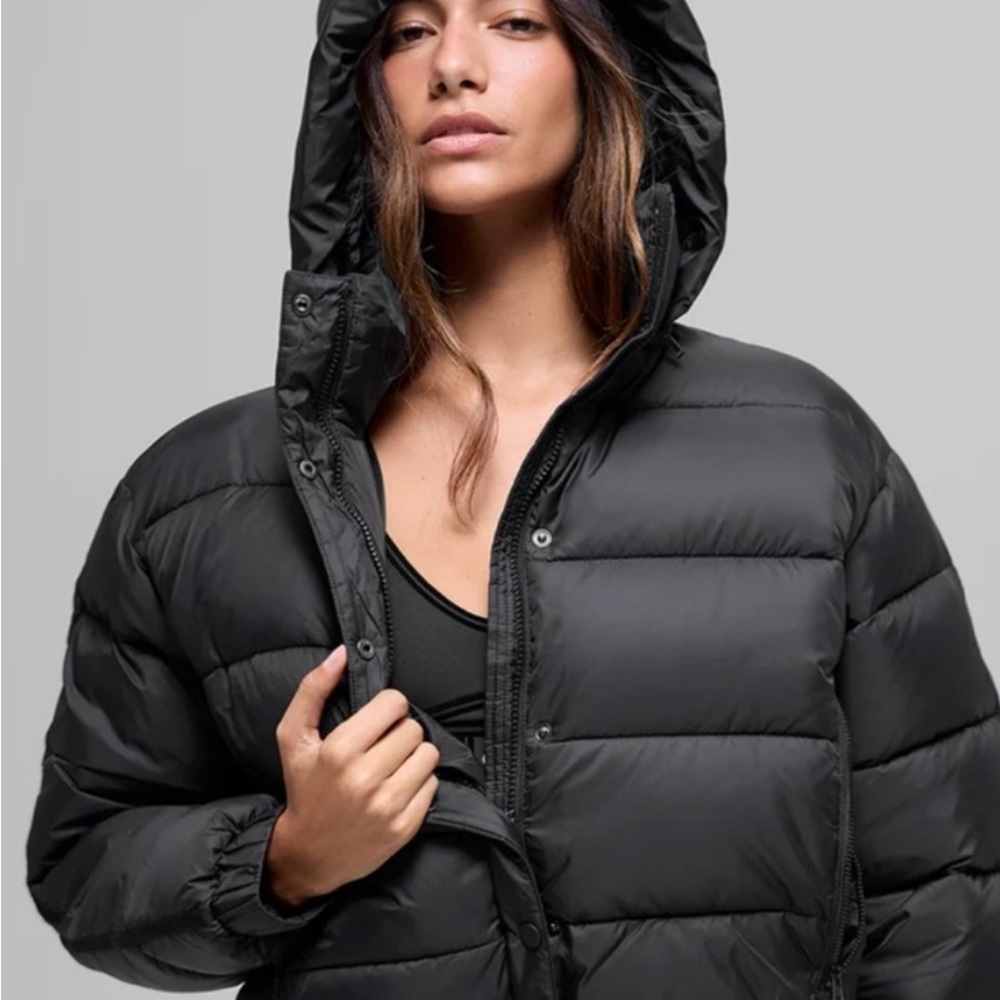 ALO Yoga Black Hooded Puffer Jacket